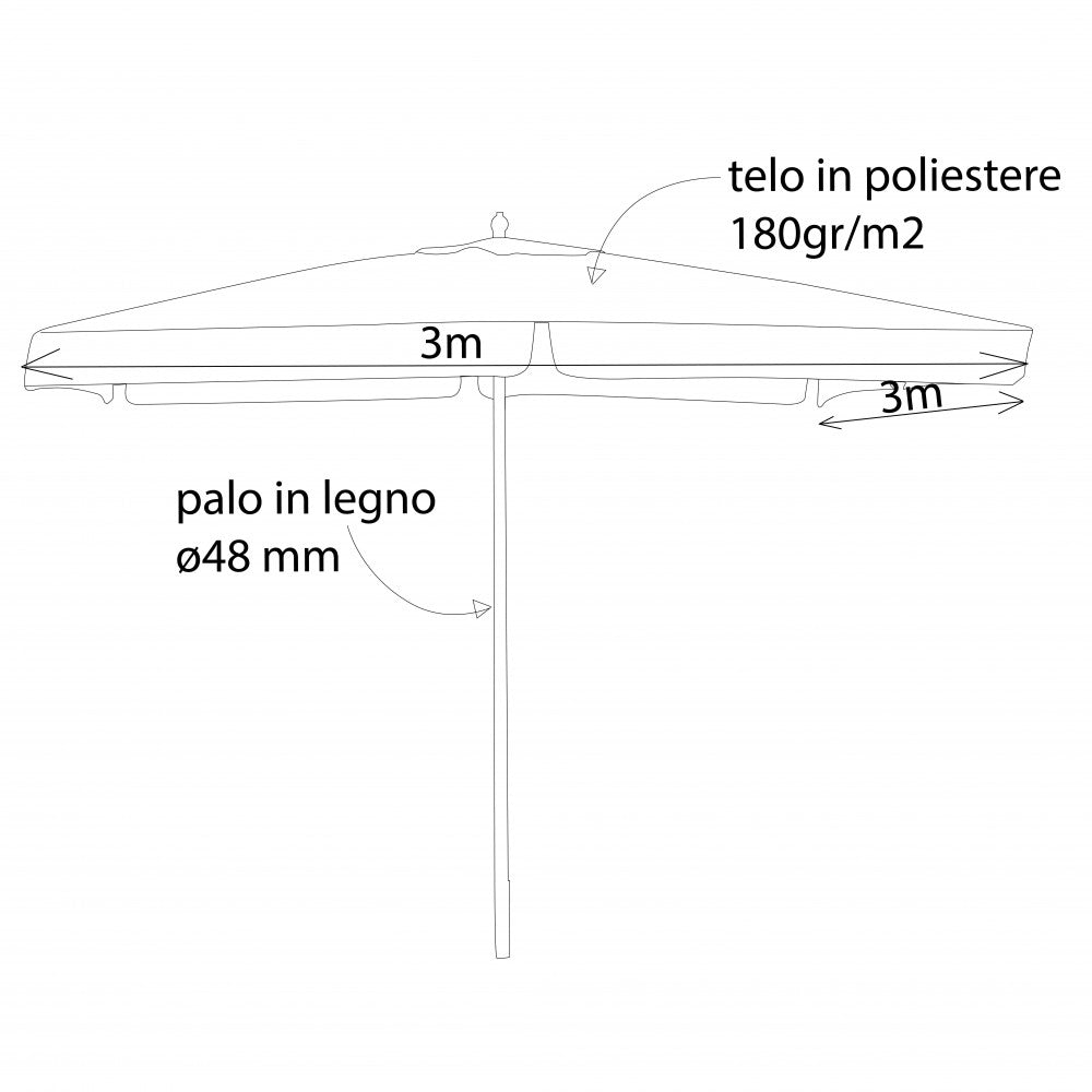 Ombrellone fantasy p/c 3 x 3