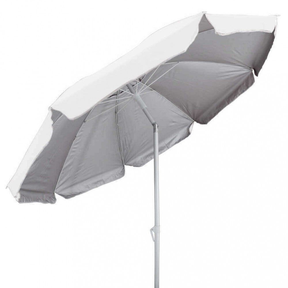Beach umbrella with 220/32 white aluminum pole