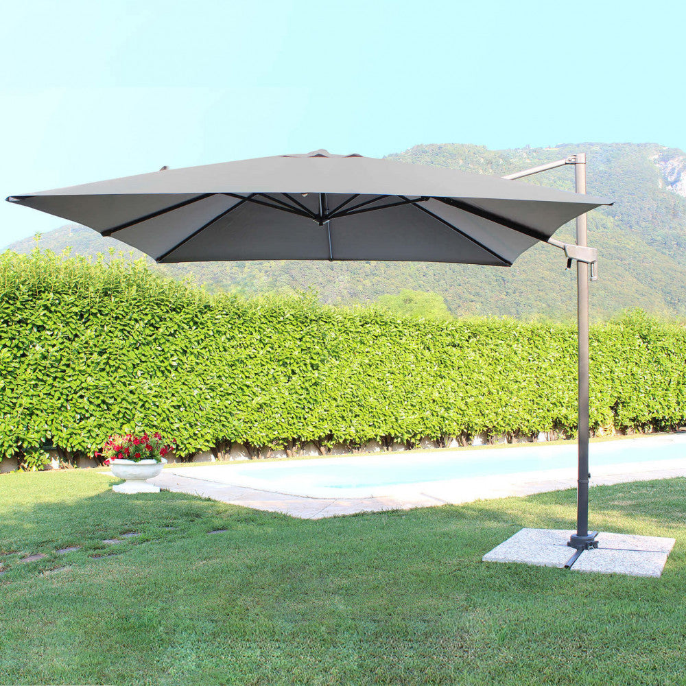 Newton black umbrella p/l 3 x 3 grey canopy