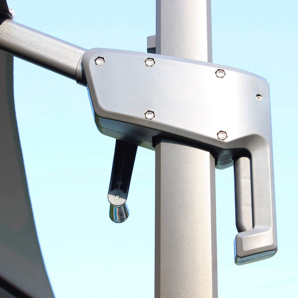 Ombrellone newton nero p/l 3 x 3 telo grigio