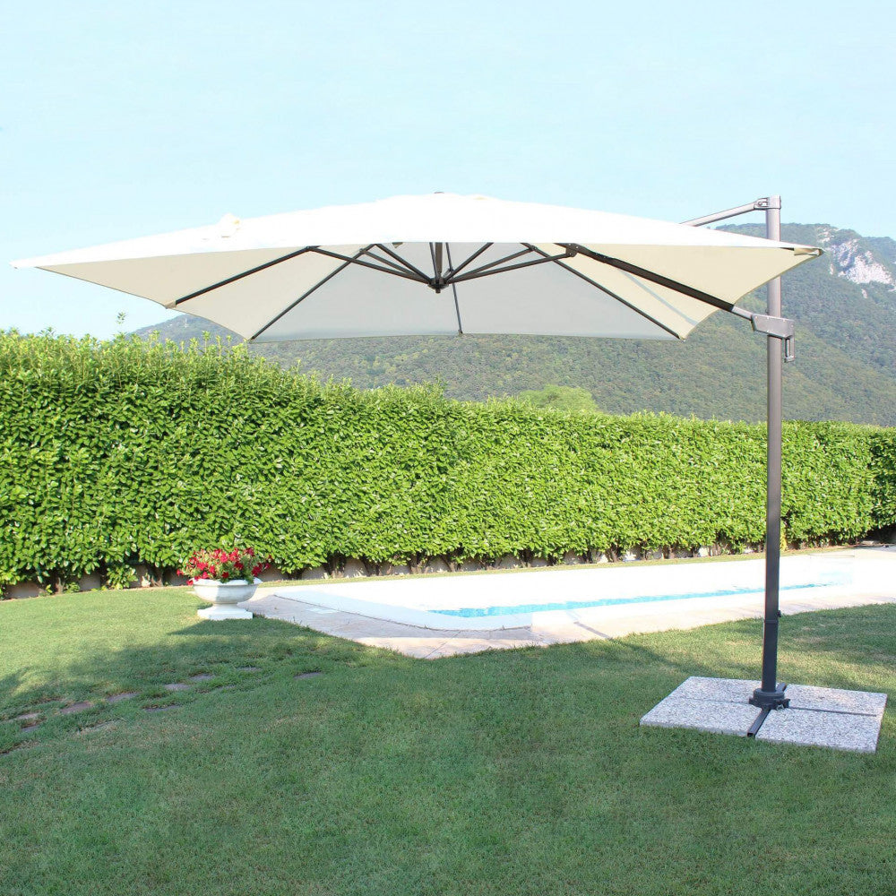 Newton black umbrella p/l 3 x 3 ecru canvas