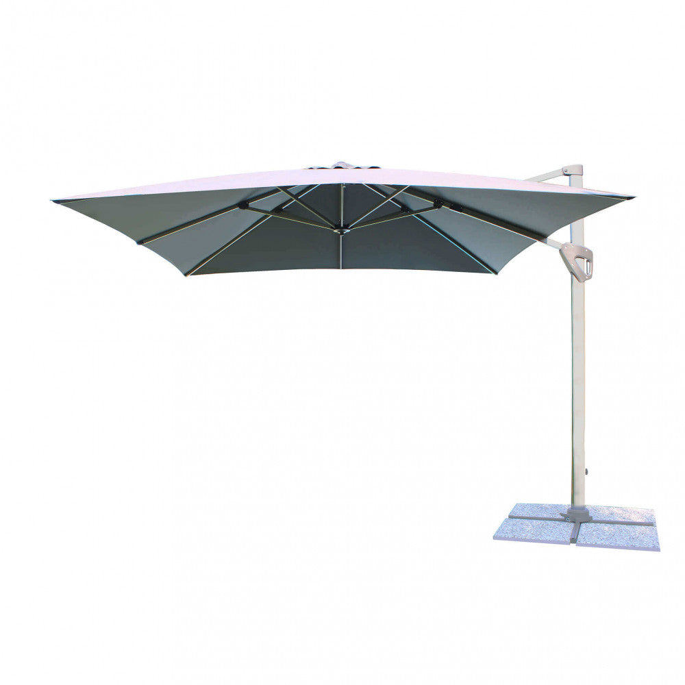 Darwin grey umbrella, 3 x 4 m, grey canopy