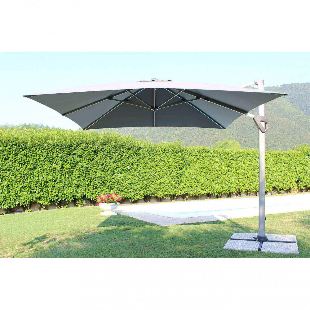 Darwin grey umbrella, 3 x 4 m, grey canopy