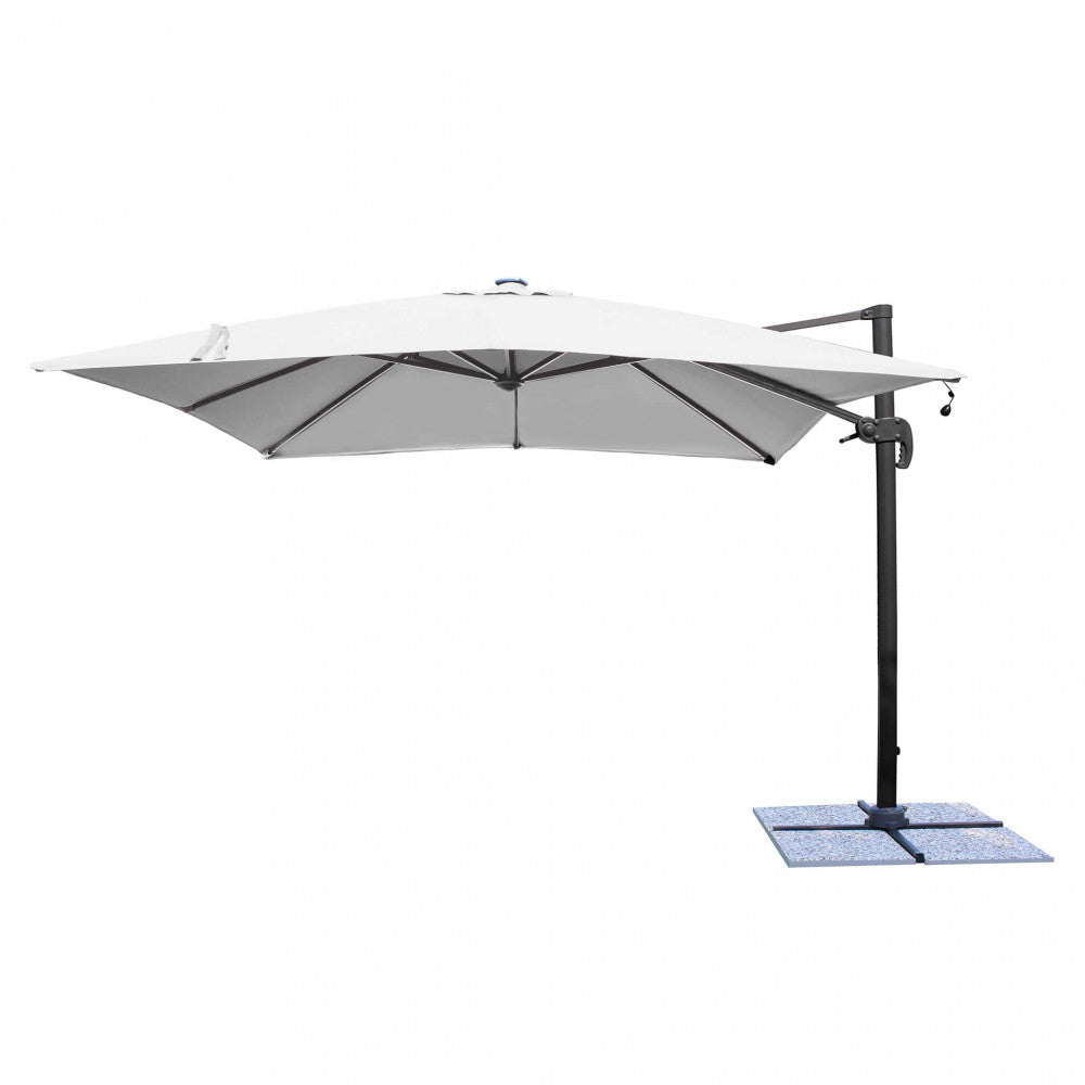 3 x 4 Pitagora anthracite LED umbrella with grey canopy