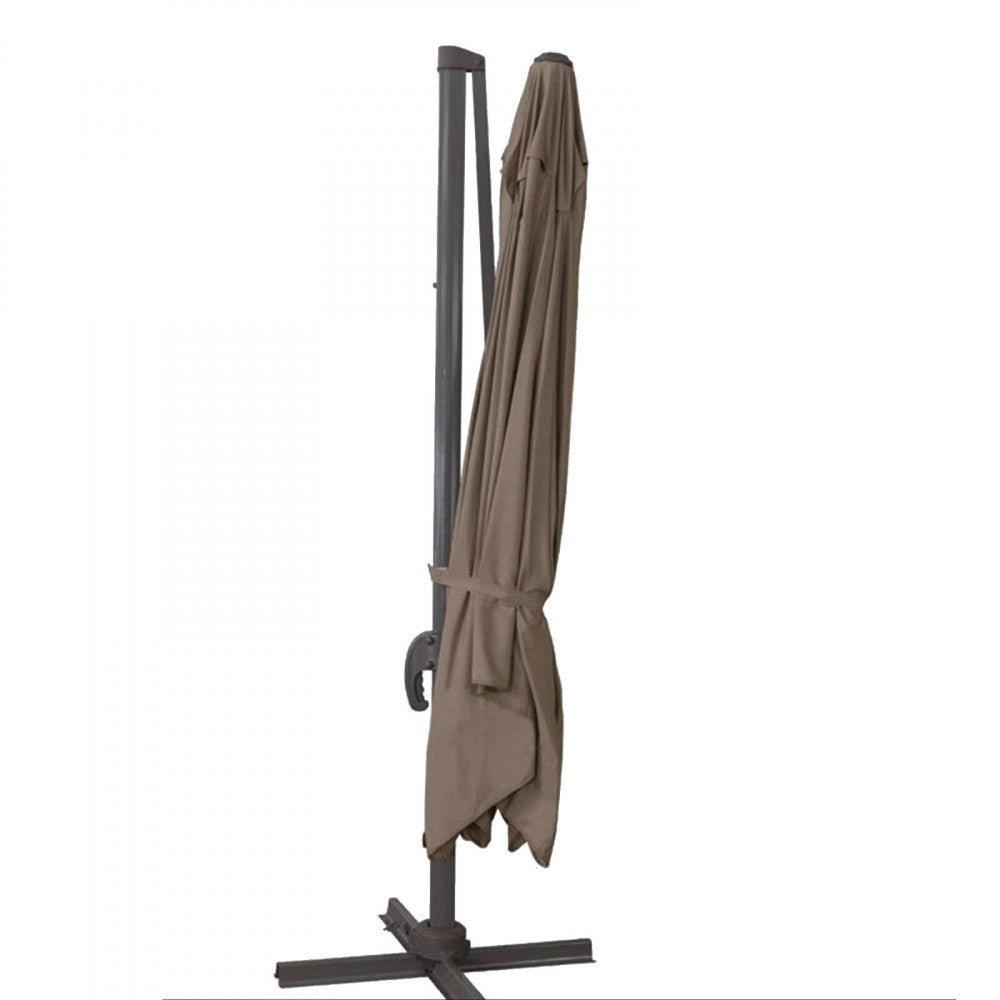 Ombrellone nettuno lux nero p/l 3 x 4 telo taupe