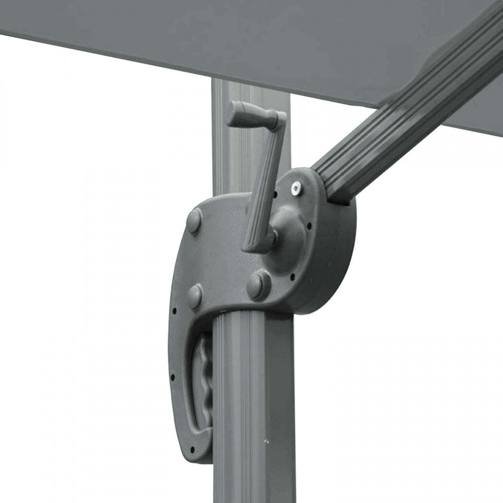 Ombrellone nettuno lux nero p/l 3 x 4 telo grigio chiaro