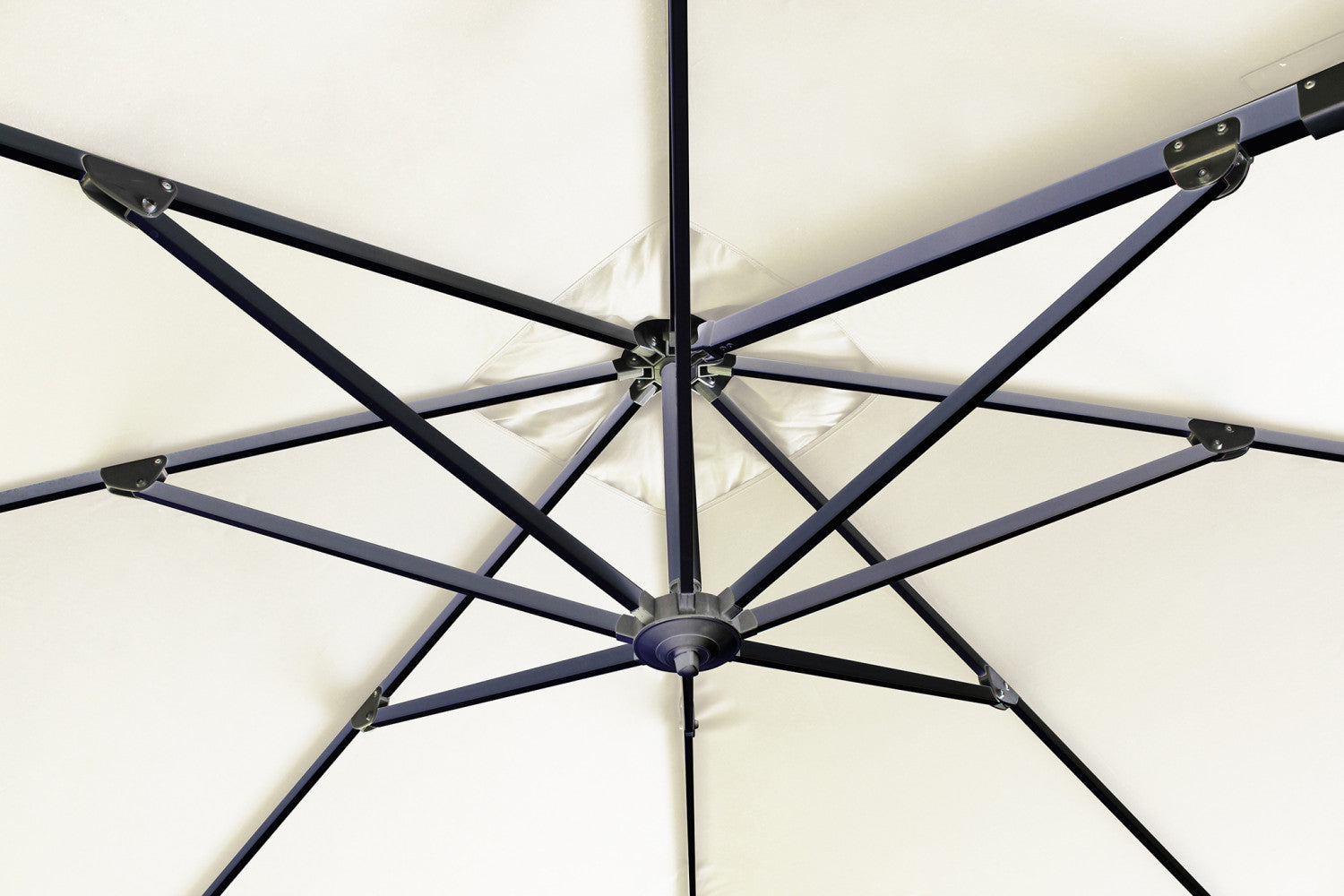 Ombrellone darwin antracite p/l 3 x 3 telo ecru