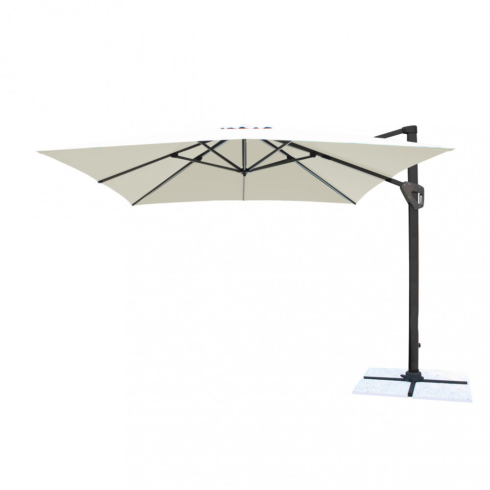 Ombrellone darwin antracite p/l 3 x 4 telo ecru