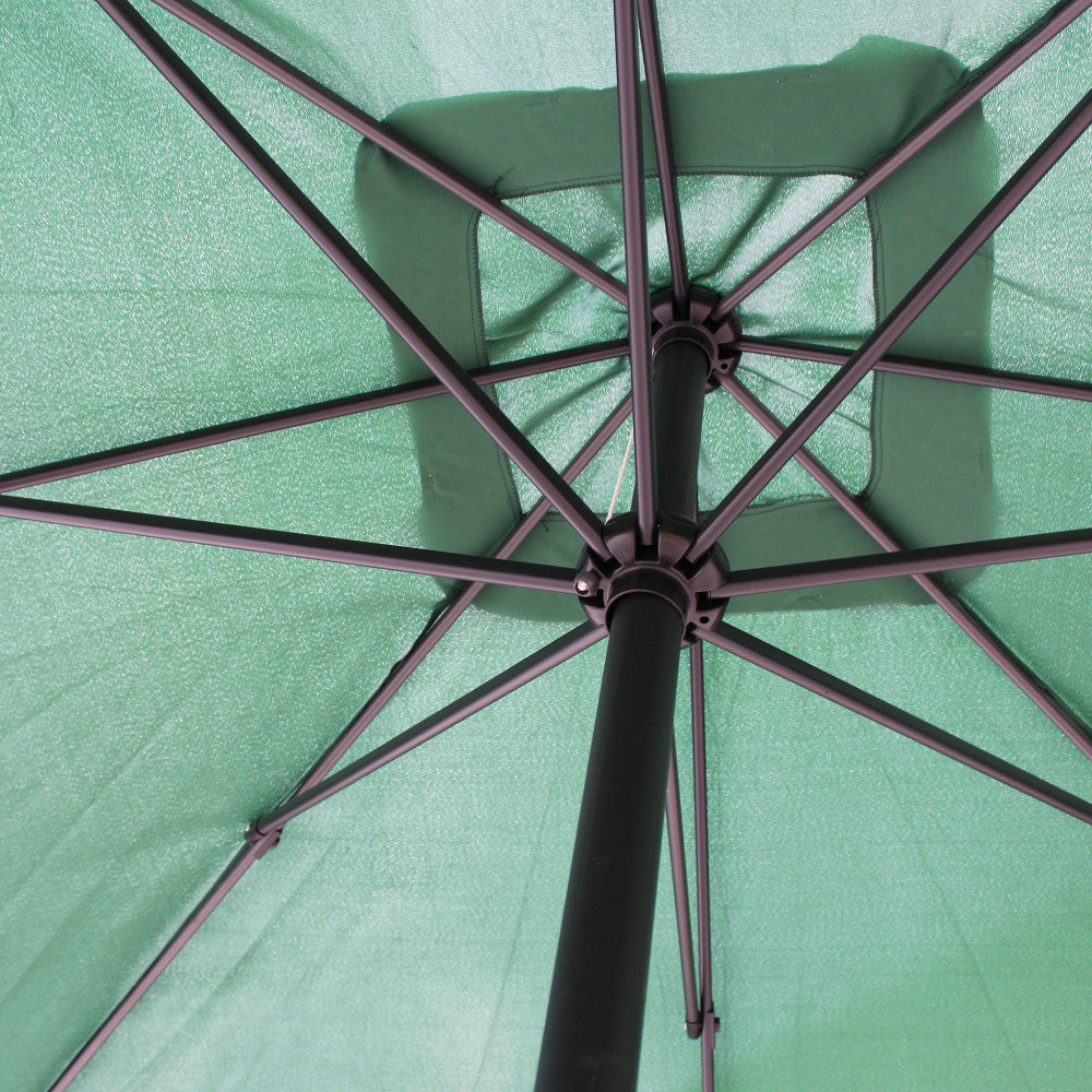 Ombrellone mercurio 3 x 3 p/c nero telo verde