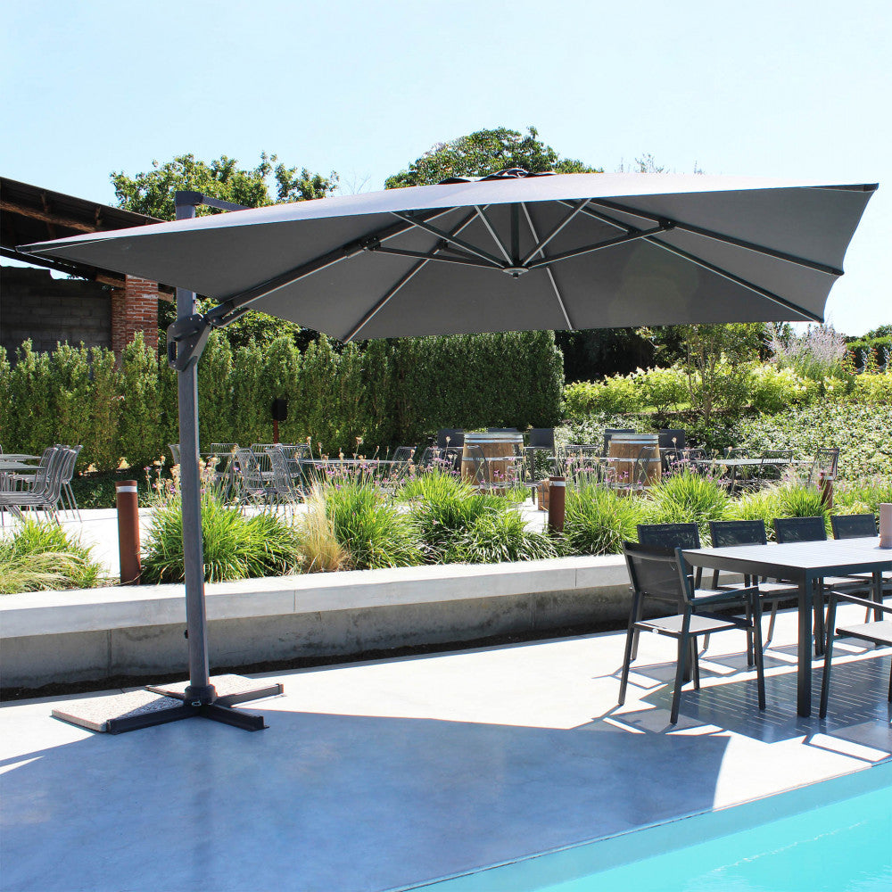 Ombrellone mendel grgio effetto legno p/l 3 x 3 grigio