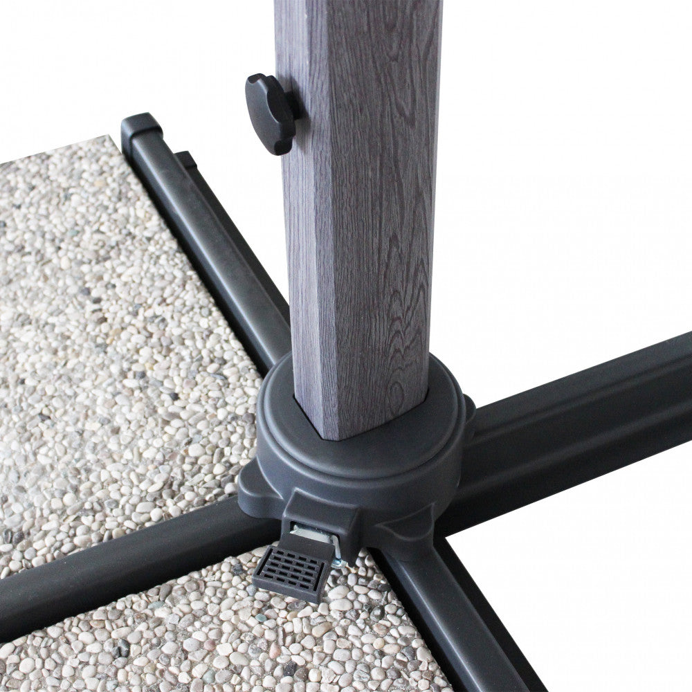 Ombrellone mendel grgio effetto legno p/l 3 x 3 grigio