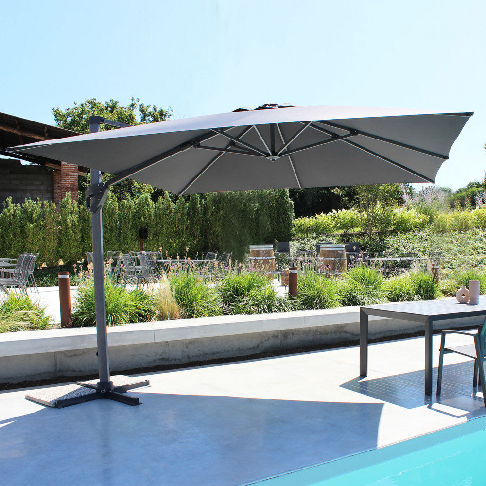 Ombrellone mendel grgio effetto legno p/l 3 x 4 grigio