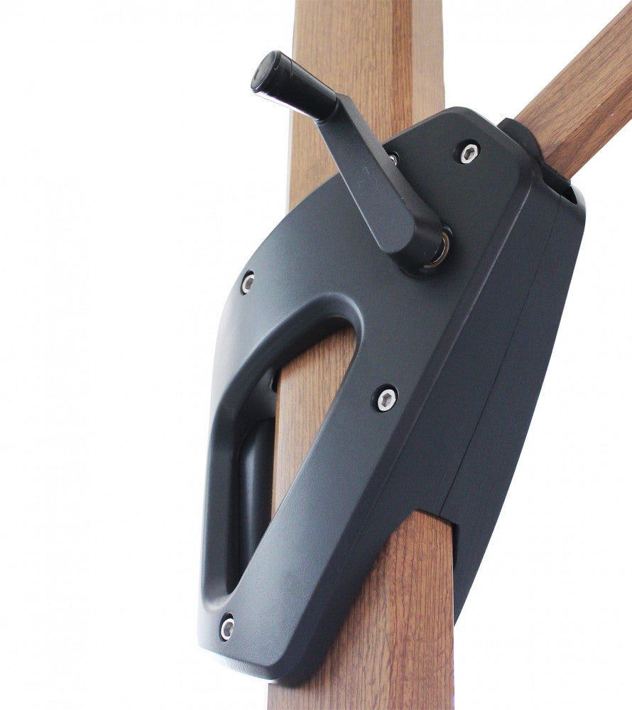 Ombrellone mendel marrone effetto legno p/l 3 x 3 taupe