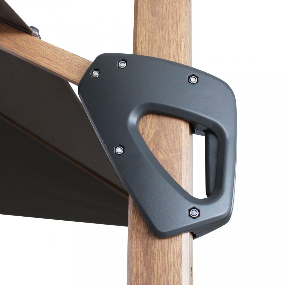 Ombrellone mendel marrone effetto legno p/l 3 x 4 taupe