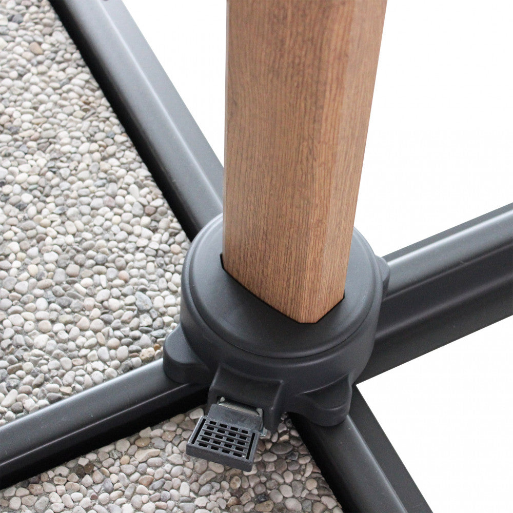 Ombrellone mendel marrone effetto legno p/l 3 x 4 taupe