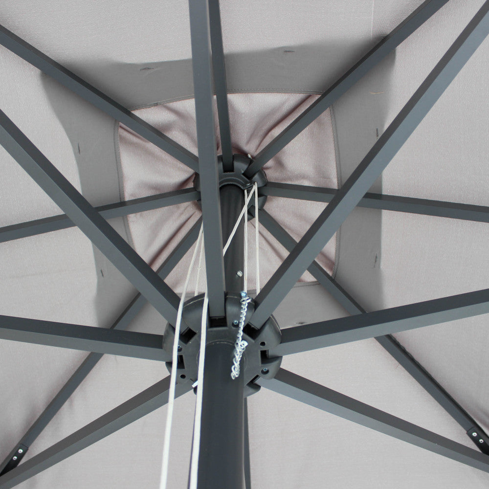 Ombrellone brian p/c nero 3 x 3 telo grigio