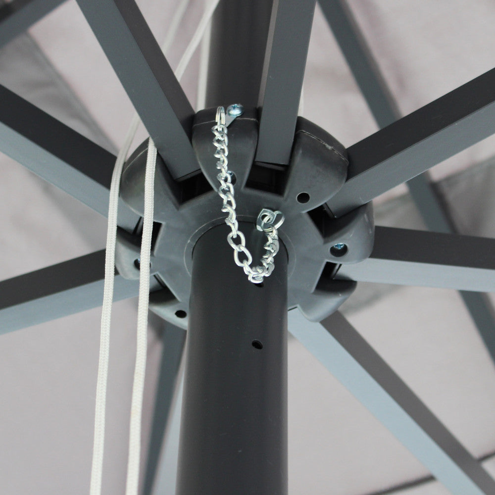 Ombrellone brian p/c nero 3 x 4 telo grigio