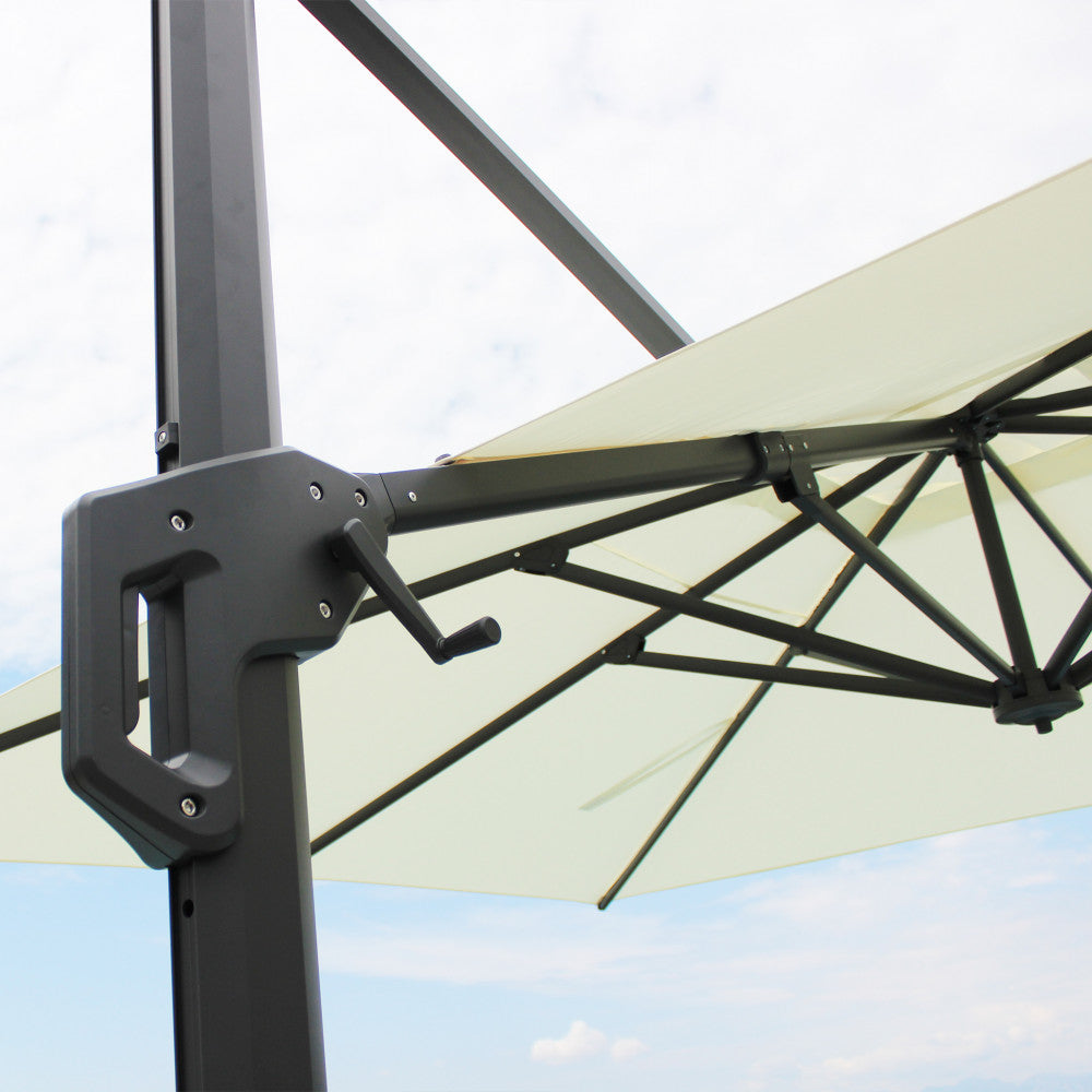 Ombrellone stephenson nero p/l 3 x 3 telo beige