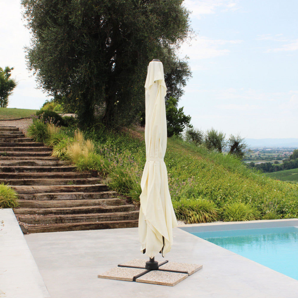 Ombrellone stephenson nero p/l 3 x 4 telo beige