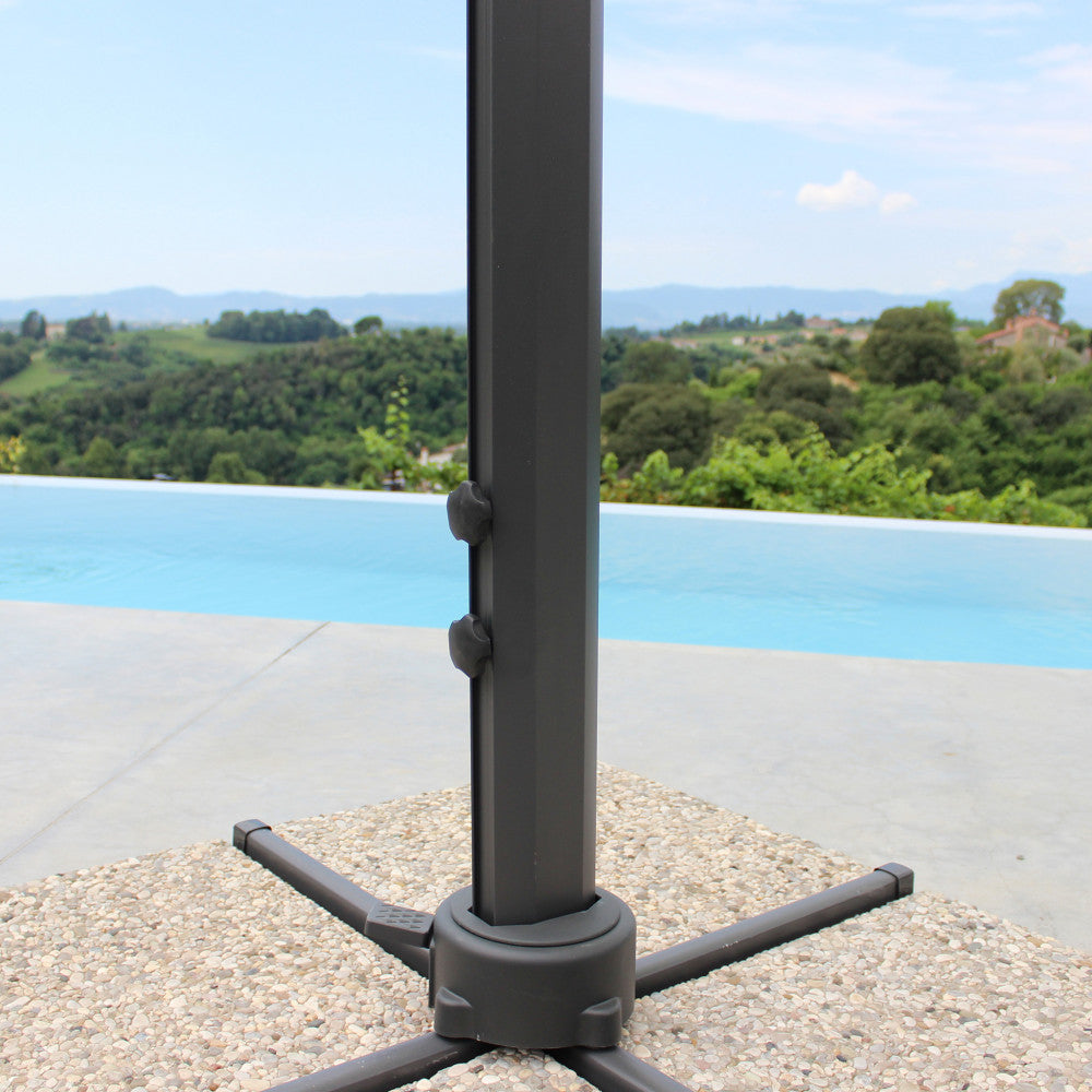 Ombrellone stephenson nero p/l 3 x 4 telo beige