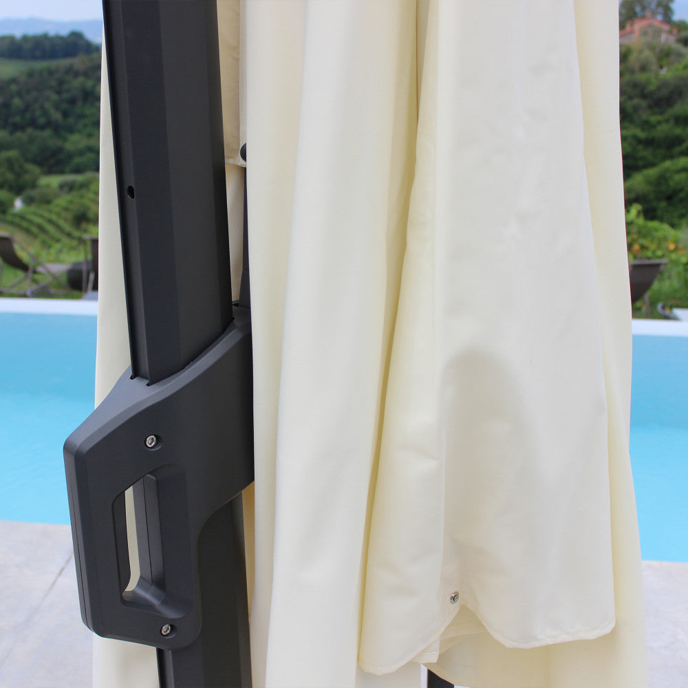 Ombrellone stephenson nero p/l 4 x 4 telo beige