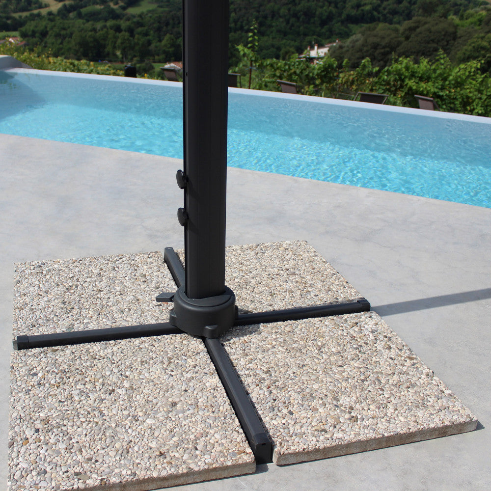 Ombrellone stephenson nero p/l 3 x 3 telo nero