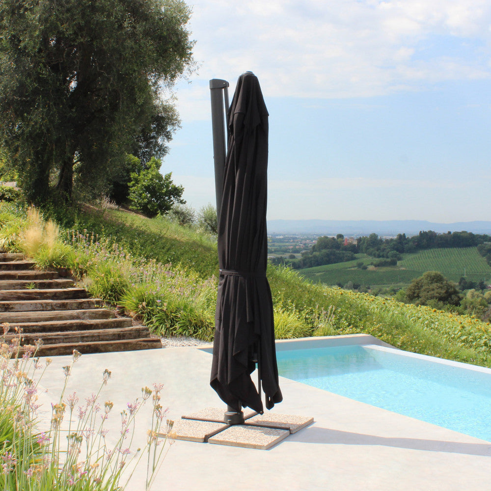 Ombrellone stephenson nero p/l 4 x 4 telo nero