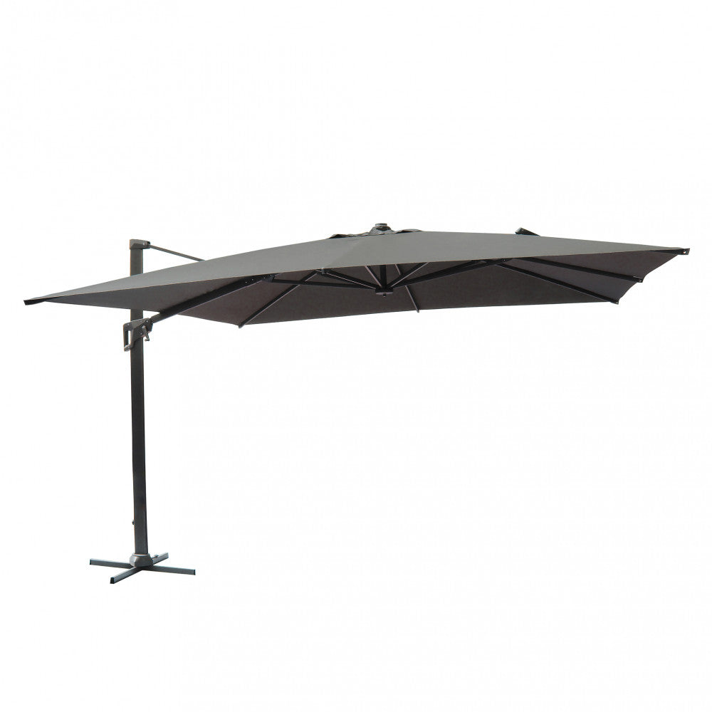 Ombrellone acrux nero p/l 4 x 4 telo grigio