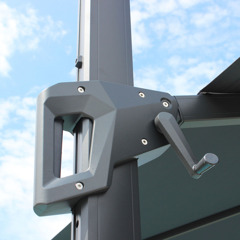 Ombrellone acrux nero p/l 4 x 4 telo grigio