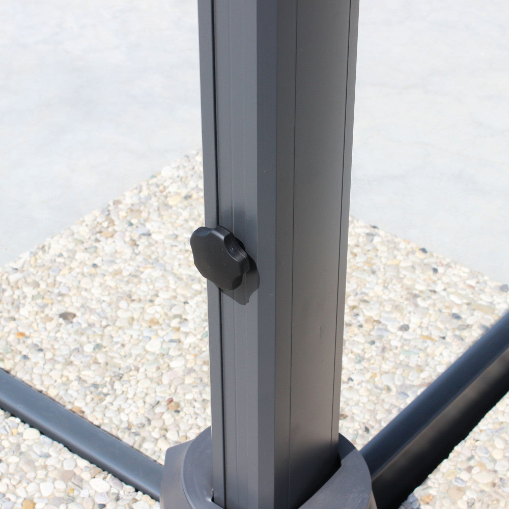 Ombrellone acrux nero p/l 4 x 4 telo grigio