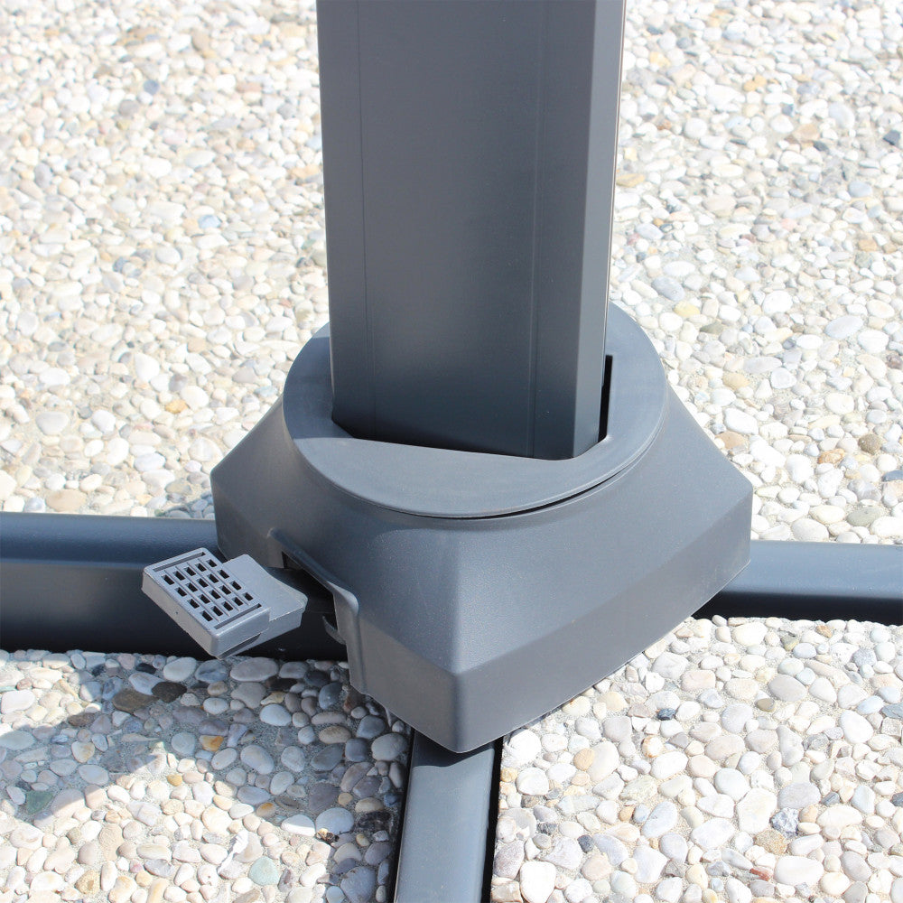 Ombrellone acrux nero p/l 4 x 4 telo grigio