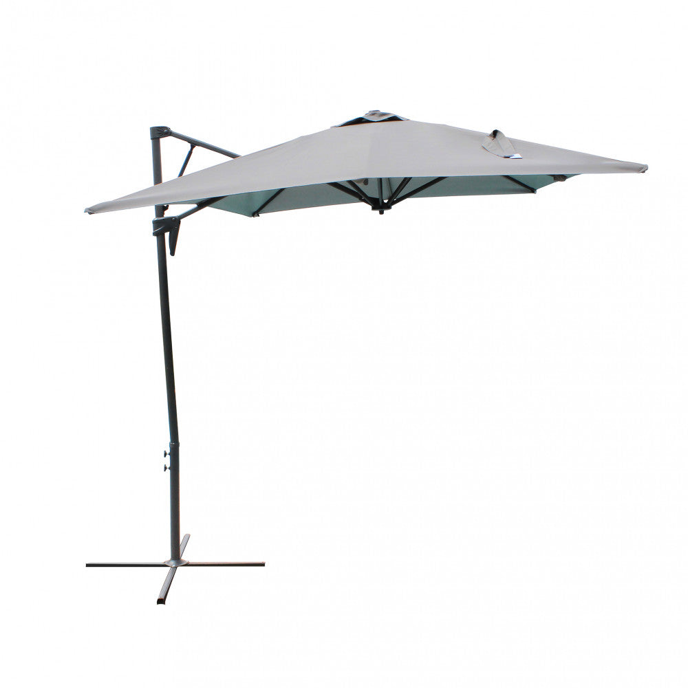 Ombrellone altair nero p/l 2 x 3 telo grigio chiaro