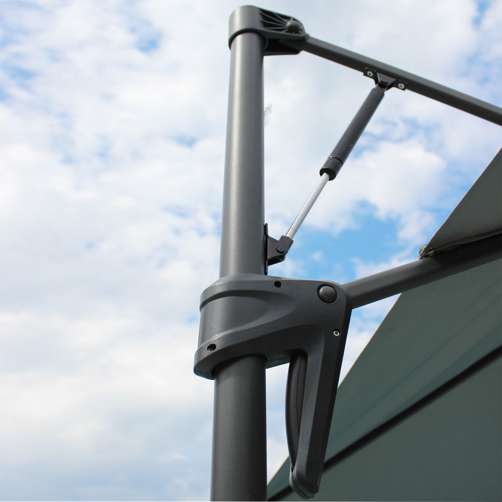 Ombrellone altair nero p/l 2 x 3 telo grigio chiaro