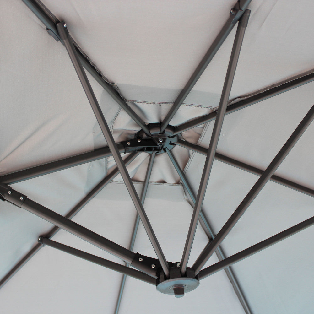 Ombrellone altair nero p/l 2 x 3 telo grigio chiaro