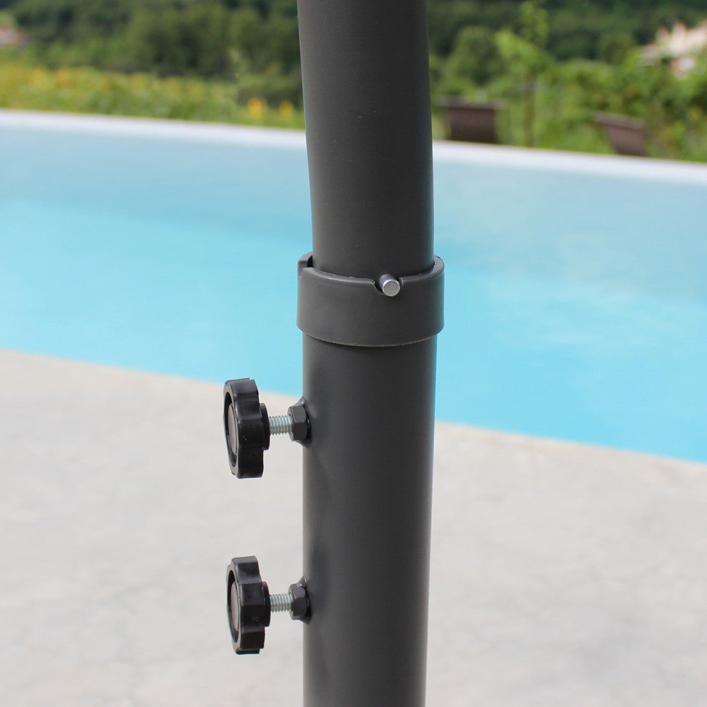 Ombrellone altair nero p/l 2 x 3 telo grigio chiaro