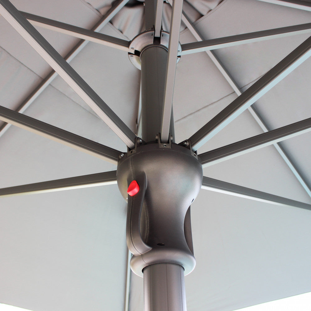 Ombrellone deneb nero p/c 5 x 5 telo grigio chiaro