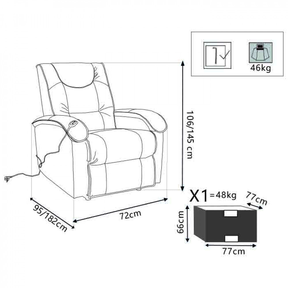 Poltrona relax elettrica reclinabile