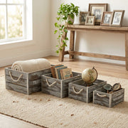 Set di 4 cassette in legno renée