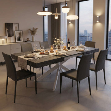 Tavolo allungabile darren antracite effetto legno 160/240 x 90