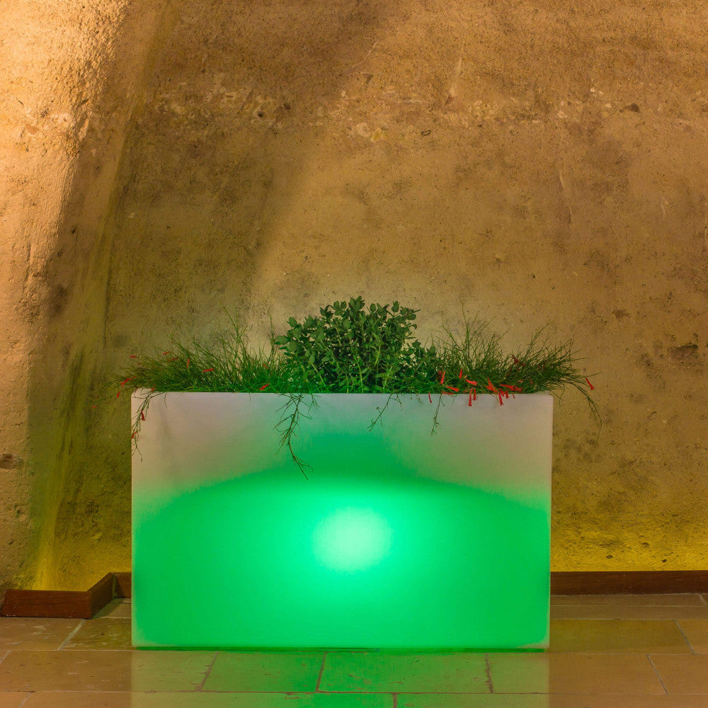 Fioriera sculptor  50 h con led multicolor e batteria solare