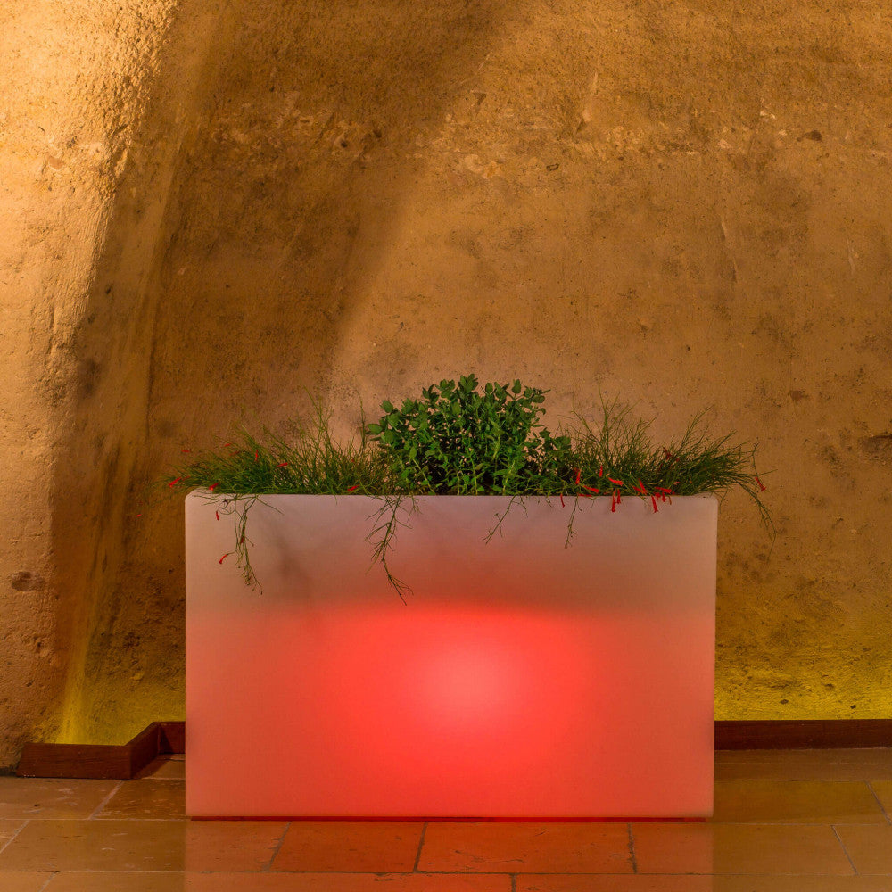 Fioriera sculptor  50 h con led multicolor e batteria solare