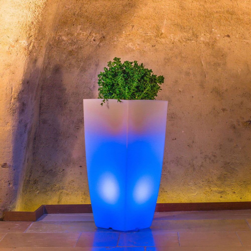 Vaso luminoso hydrus 70 h con led multicolor e batteria solare