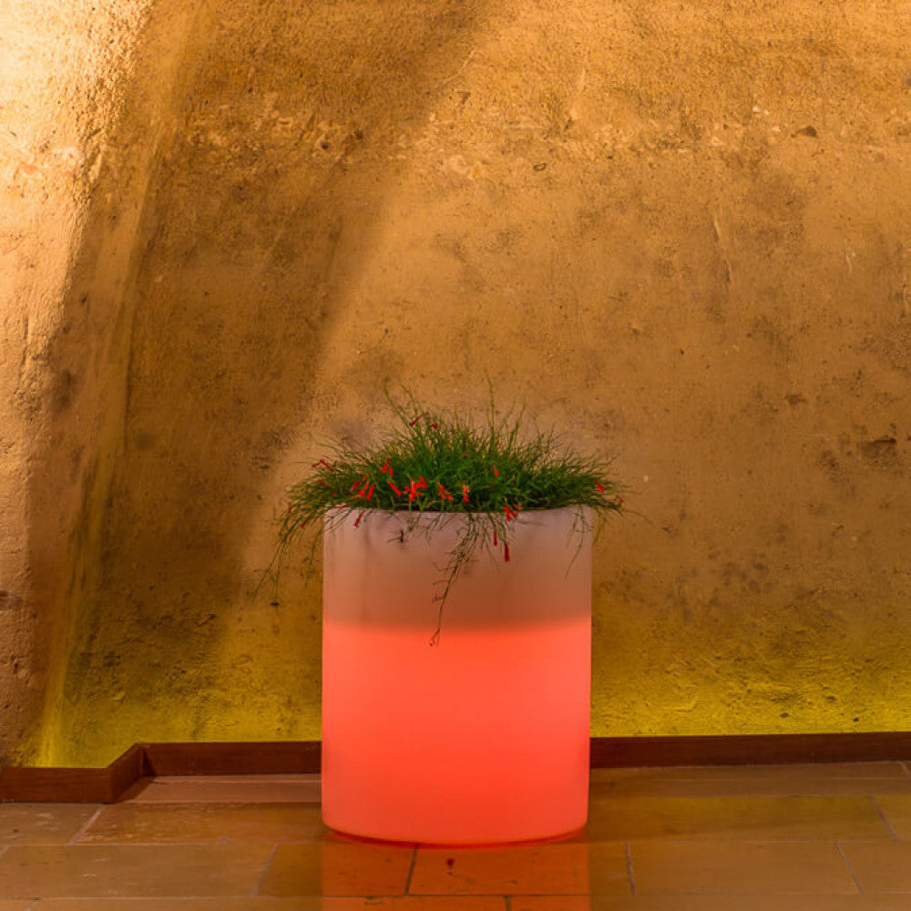 Vaso luminoso delphinus 50 h con led multicolor e batteria solare