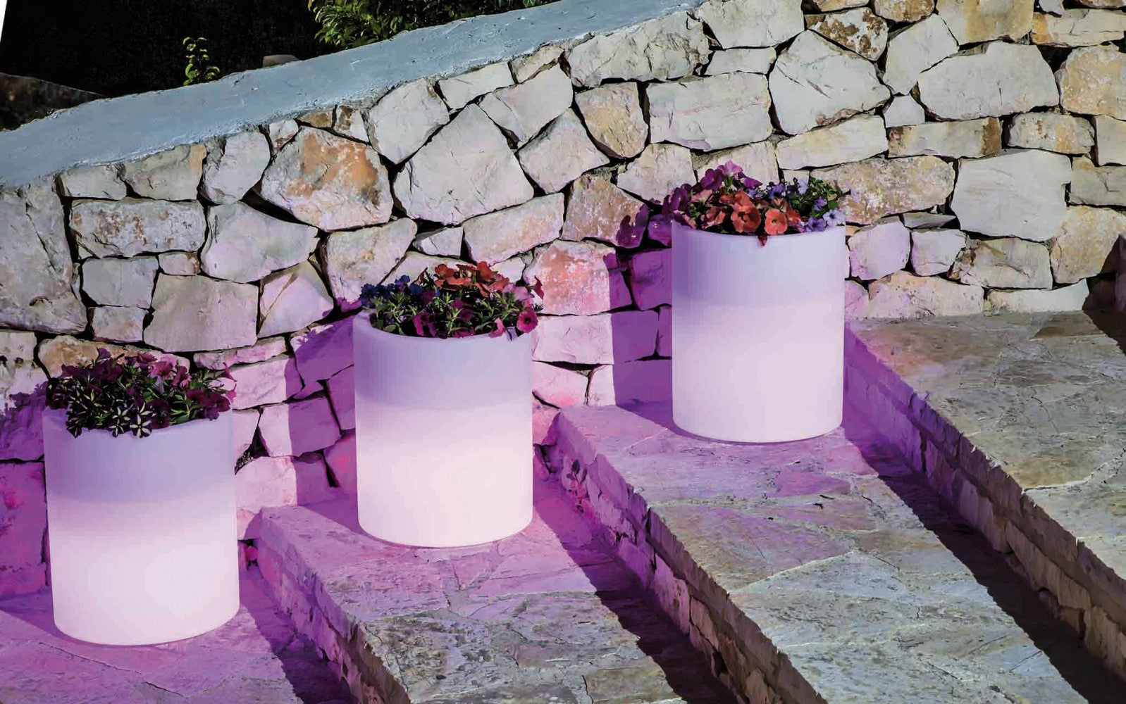 Vaso luminoso delphinus 50 h con led multicolor e batteria solare