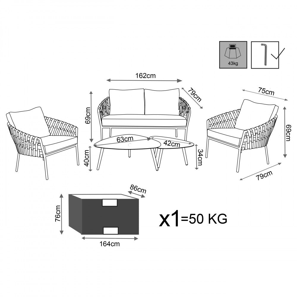 Salotto hampton 2 posti c/cuscini