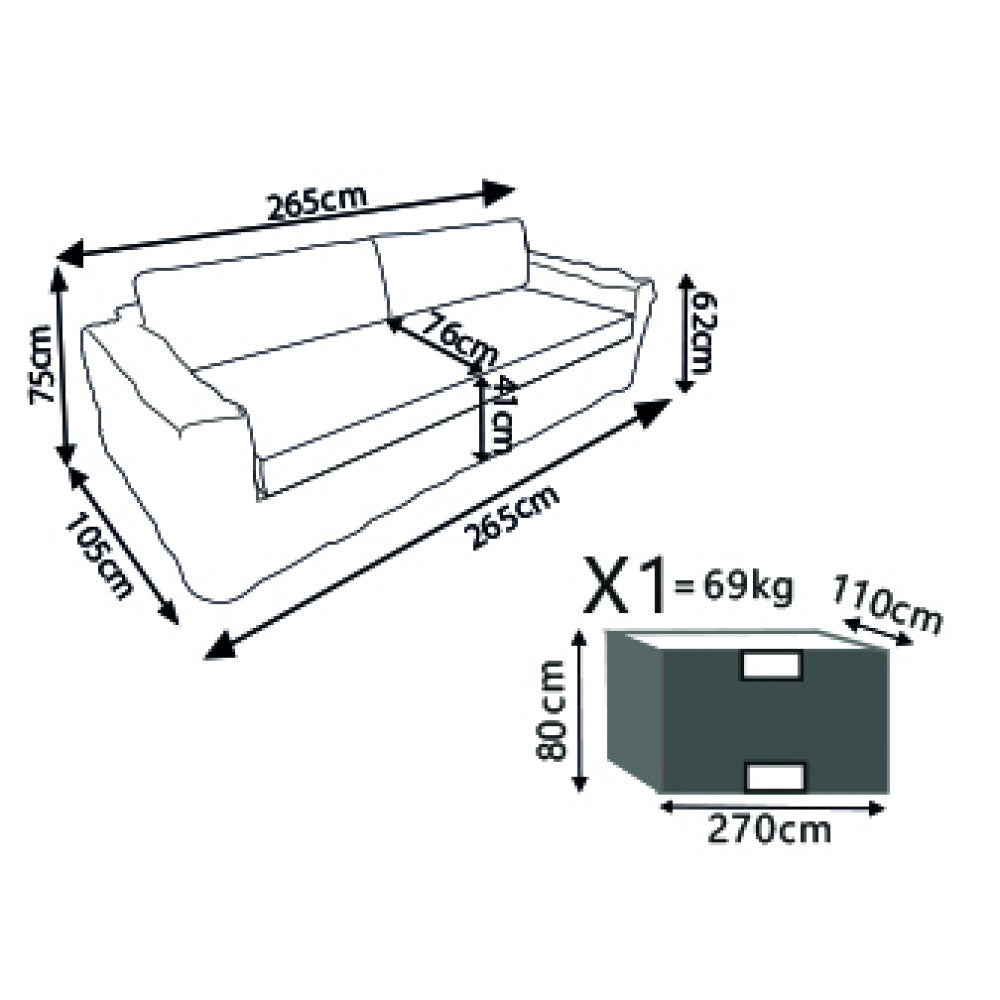 Divano polinesia 3 p c/cuscini
