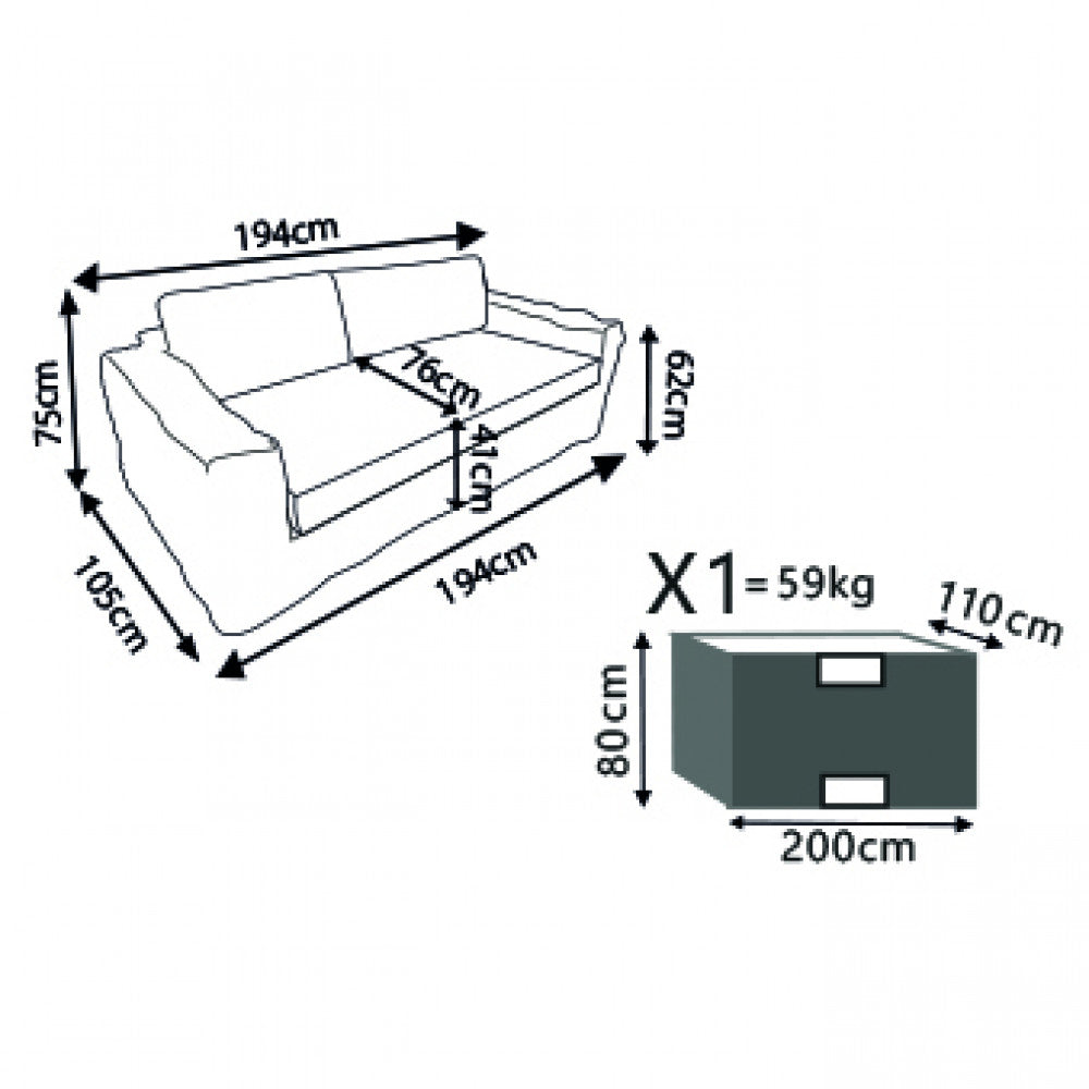 Divano polinesia 2 p c/cuscini