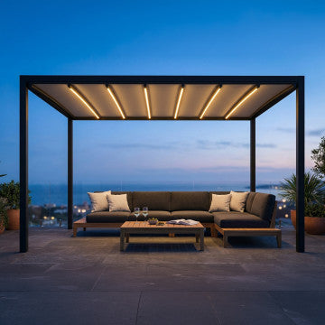 Pergola retrattile motorizzata 3 x 3 con led